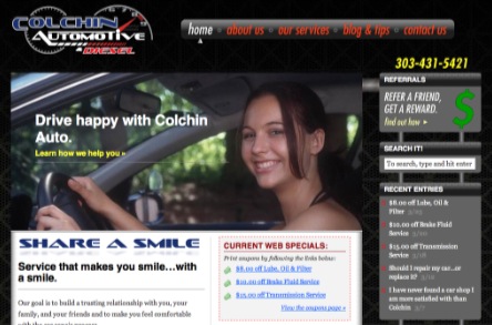 Car repair web design